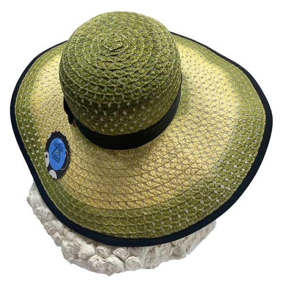 Plasma Beamz Green Tie-Dye Straw Wide Brim Sun Hat main image 10